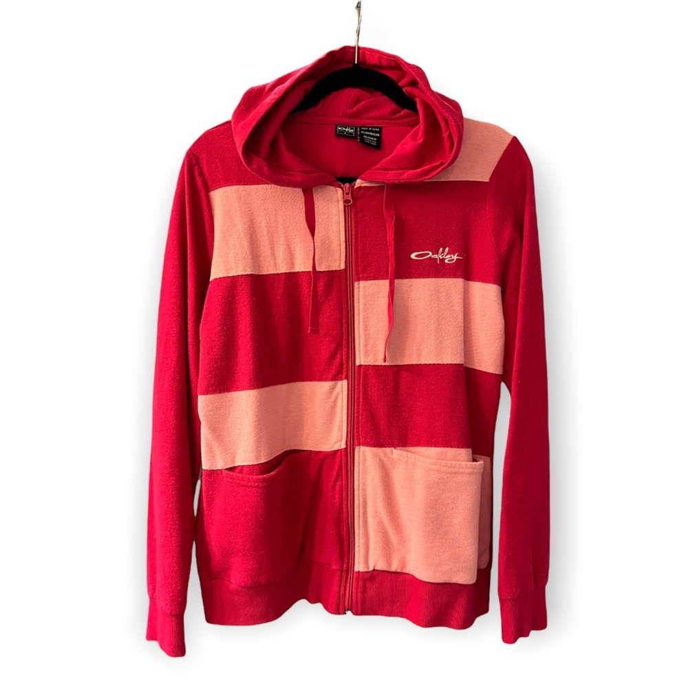 Women’s OAKLEY Inside-out Dark and Light Pink Zip-up Hoodie Size L